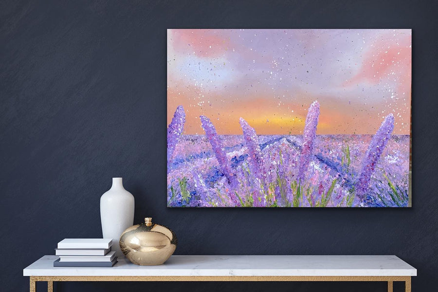 NEW Painting! Lavender Field at Sunset