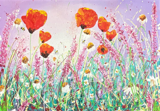 “Wildflowers and Honeybees” 🌸🐝💜🌸🐝
