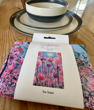 Load image into Gallery viewer, Pink Flowers Tea Towel
