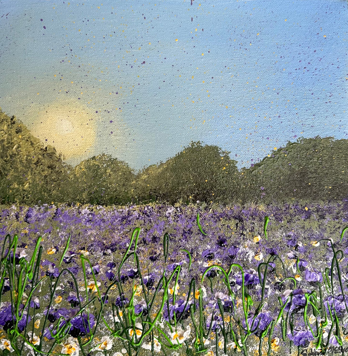 Dancing Cornflowers and Daisies - SOLD